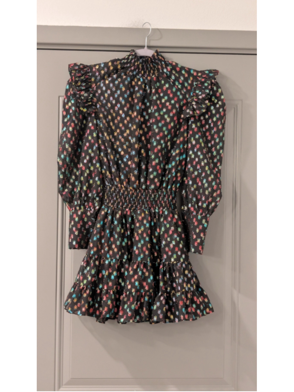 MISA Los Angeles XS Black Multicolor Metallic Ruffle - Picture 3 of 12